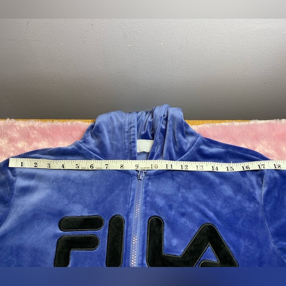 FILA Velour Crop 1/4 Zip Hoodie - Picture 9 of 16